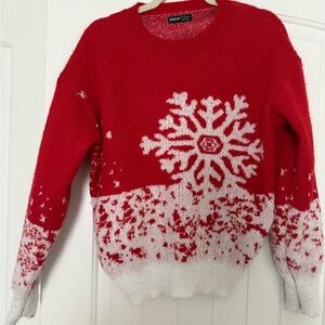 Red and White Snowflake Sweater